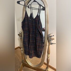 Women’s Plaid Jumpsuit with Wide Legs